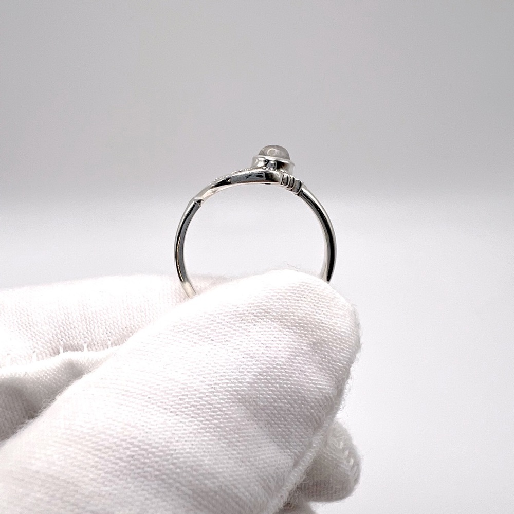 Genuine Rainbow Moonstone .825 Sterling Silver Filigree Crescent Moon & Sun Ring - Picture 10 of 17